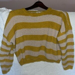 Yellow and white sweater